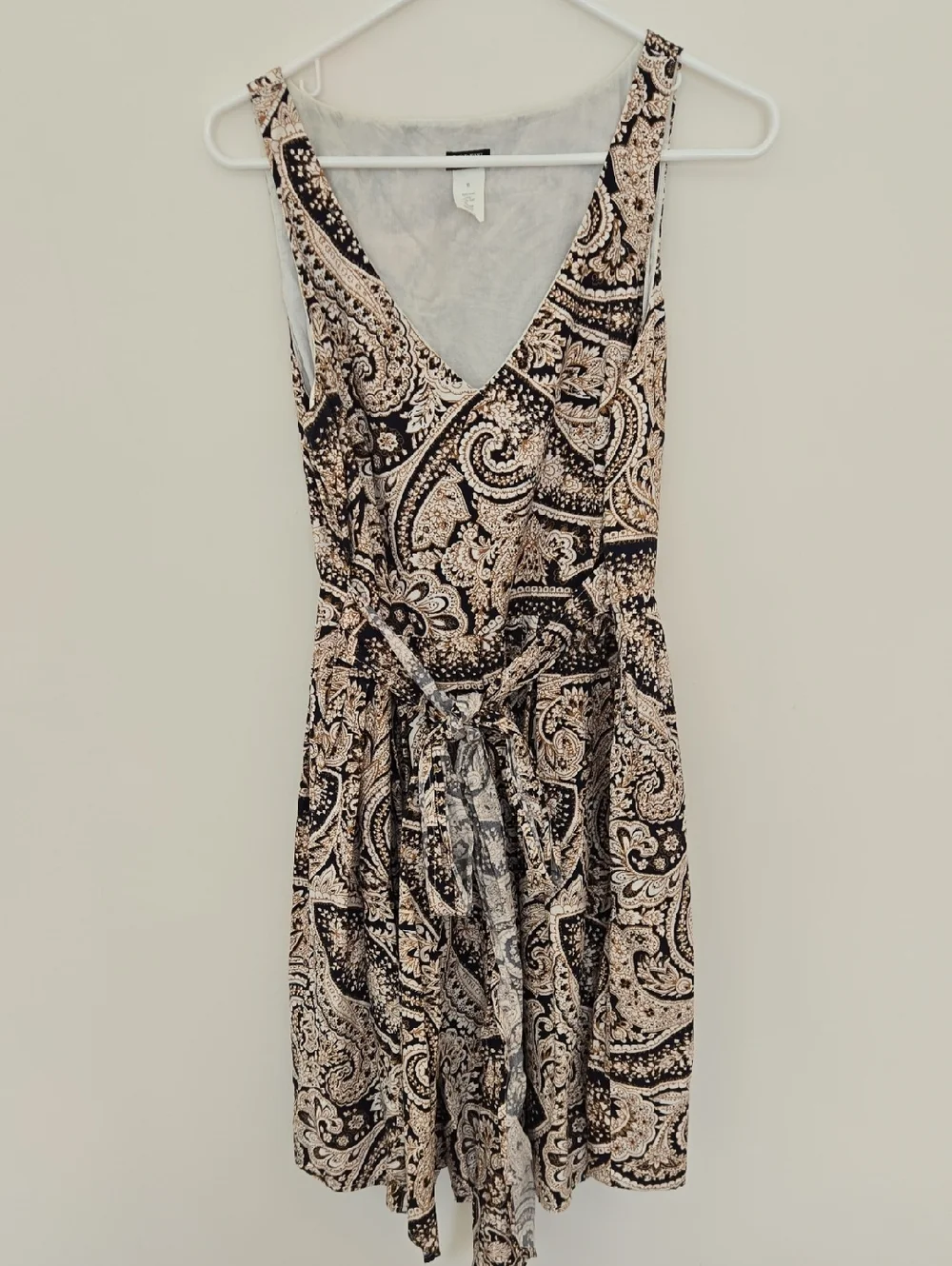 J. Crew Sleeveless Paisley 100% Cotton dress with tie detail classic size 10 - Picture 1 of 7